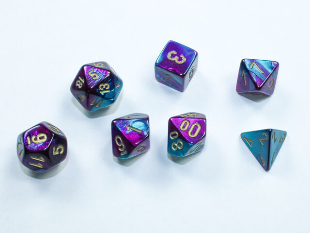Gemini Purple-Teal Mini Polyhedral Set