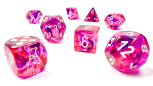 Picture of Black Light special polyhedral dice set.