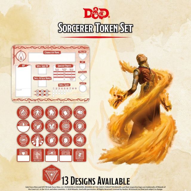 D&D 5th: Token Set - Sorceror - OOP
