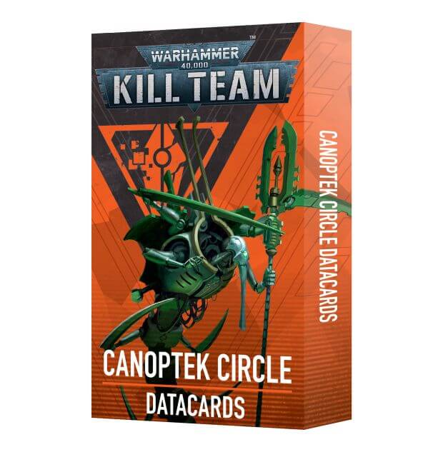 Warhammer 40,000 Kill Team Canoptek Circle Datacards packaging on a white background