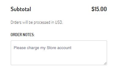 A helper screen showing part of the check out screen. 