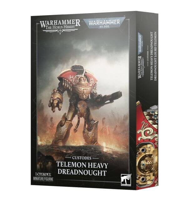 Box for Warhammer 40k and Horus Heresy Adeptus Custodes models Adeptus Custodes Telemon Heavy Dreadnought