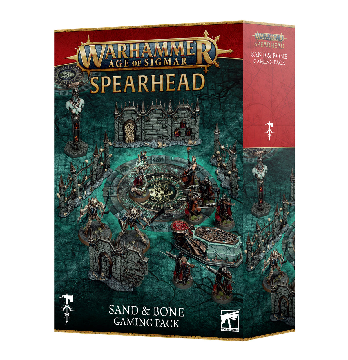 Warhammer: Age of Sigmar
Spearhead Sand & Bone Gaming Pack packaging on white background