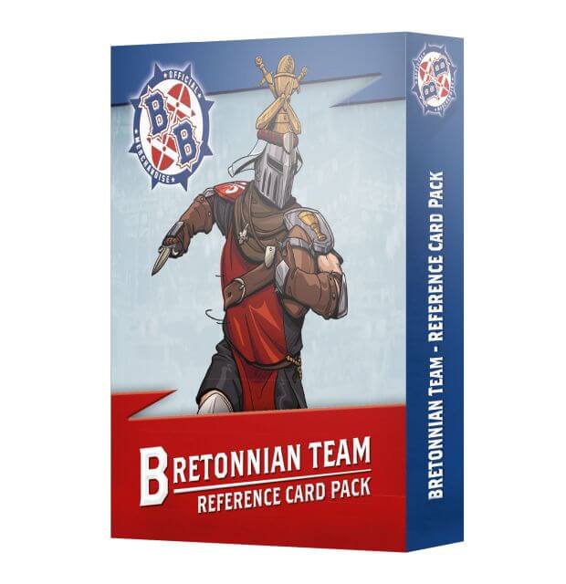 Box for Bretonnian Team Reference Card Pack featuring a character in armor.