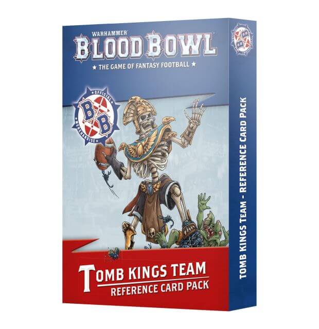 Warhammer Blood Bowl Tomb Kings Team reference card pack on a white background