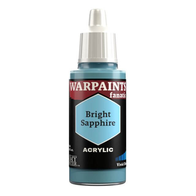 A bottle of Warpaints Fanatic Bright Sapphire acrylic paint.