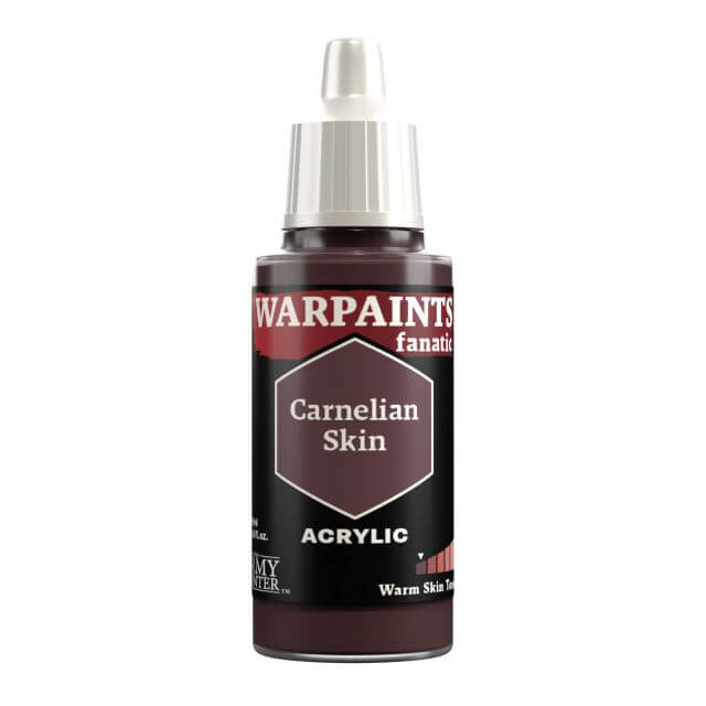 A bottle of Warpaints Fanatic Carnelian Skin acrylic paint.