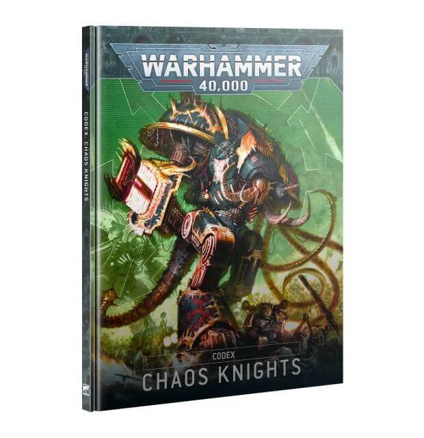 Warhammer 40K
Chaos Knights Codex book on white background. 

