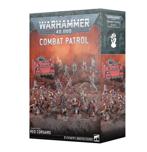 Warhammer 40,000 Combat Patrol game box with miniature figures and vehicles.