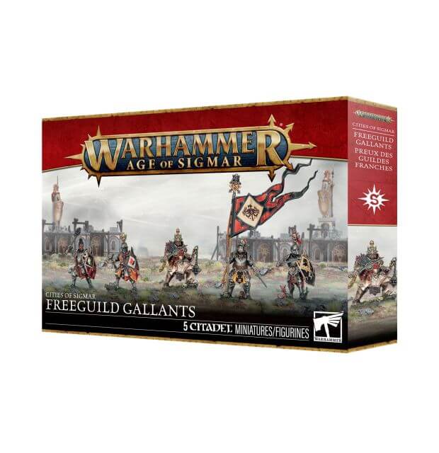 Warhammer Age of Sigmar Freeguild Gallants miniatures box on a white background