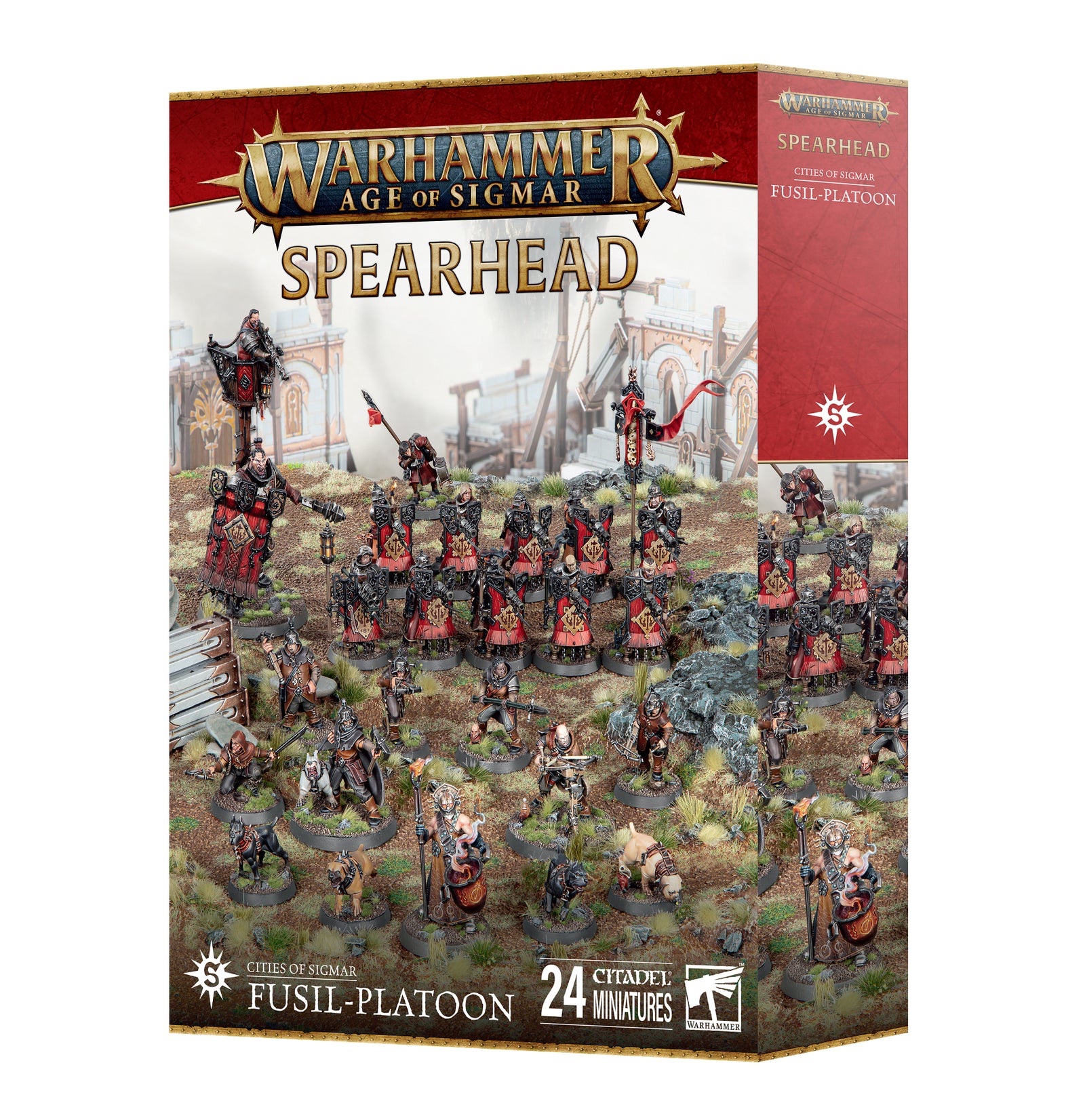 Warhammer: Age of Sigmar
Cities of Sigmar Fusil-Platoon Spearhead packaging on white background
