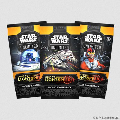 Star Wars Unlimited: Jump to Lightspeed
Three boosters on a white background.