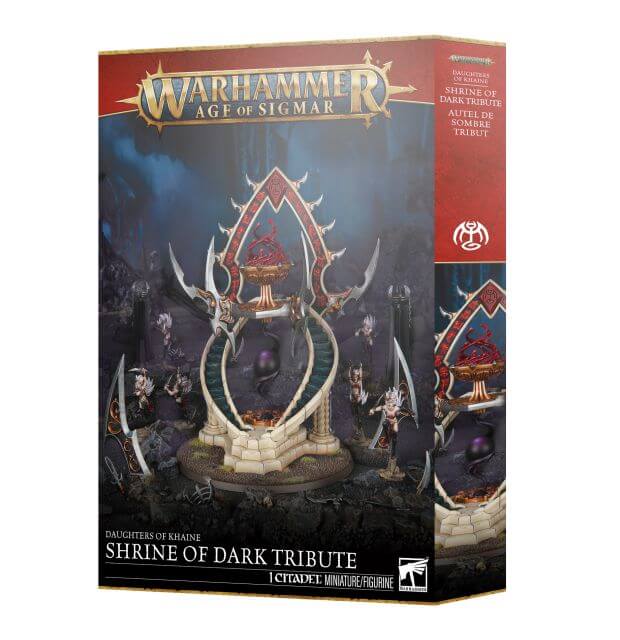 Warhammer Age of Sigmar game box with a shrine model on a white background