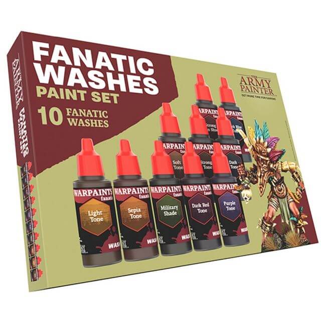 A product with 10 Fanatic Washes from Army Painter. 