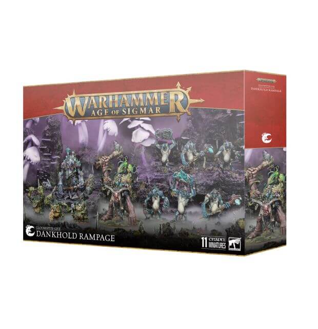 Warhammer Age of Sigmar game box with fantasy characters on a white background