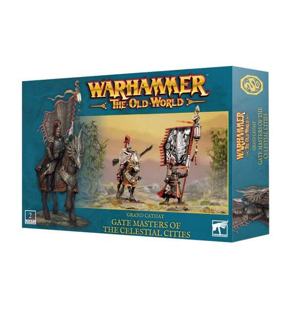 Warhammer The Old World
Grand Cathay Shugengan Gate Masters of the Celestial Cities packaging on white background.