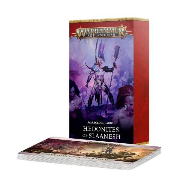 Age of Sigmar Hedonites of Slaanesh Warscroll Cards box.
