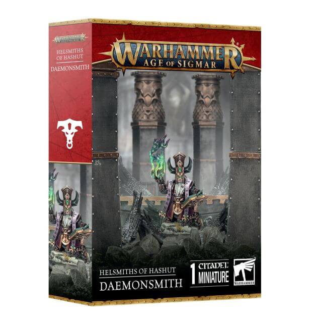 Packaging for the Helsmiths of Hashut Daemonsmith miniature from Warhammer: Age of Sigmar.