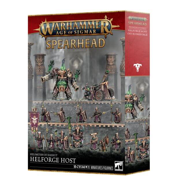Warhammer Age of Sigmar Spearhead game box with miniatures on a white background