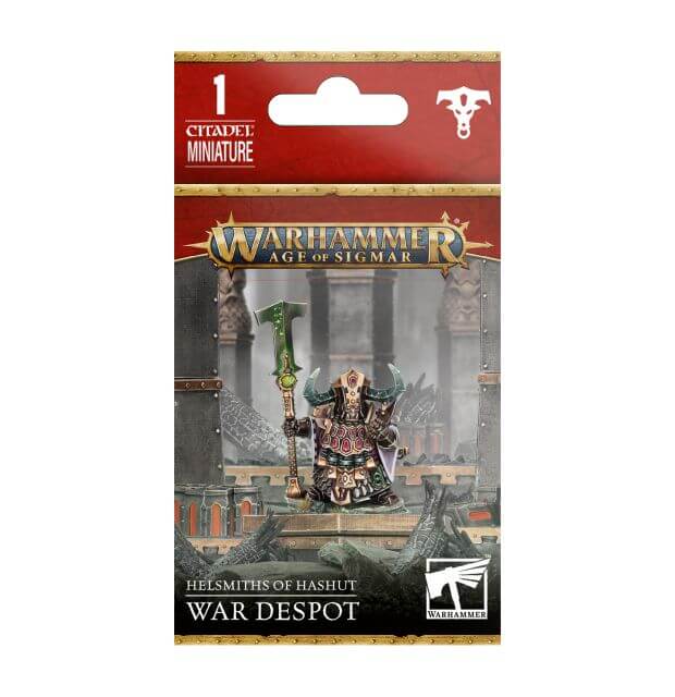 Packaging for the Helsmiths of Hashut War Despot miniature from Warhammer: Age of Sigmar.