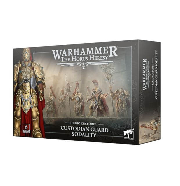 Warhammer The Horus Heresy game box with warrior figures on a white background