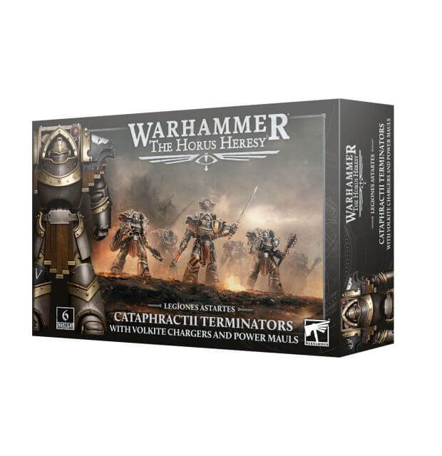 Warhammer The Horus Heresy game box featuring Cataphractii Terminators on a white background