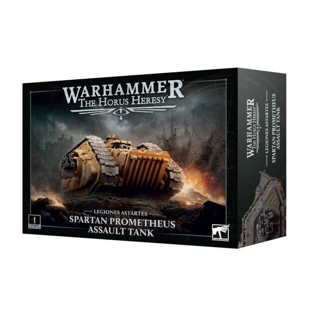 Warhammer The Horus Heresy Spartan Prometheus Assault Tank box on a white background