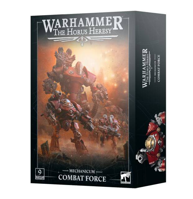 Warhammer The Horus Heresy Combat Force box with robot illustration on a white background
