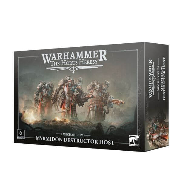 Warhammer The Horus Heresy game box featuring warrior figures on a dark background
