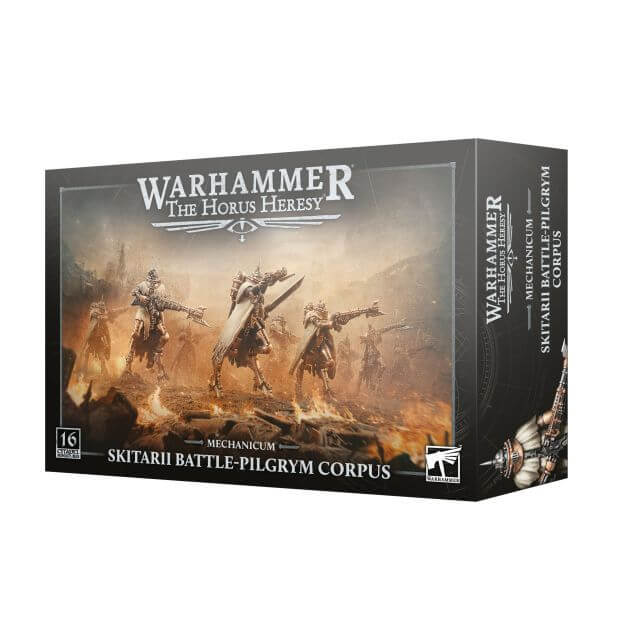 Warhammer The Horus Heresy game box with warrior figures on a white background