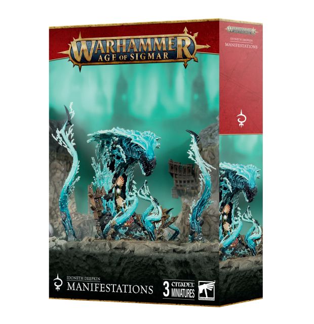 Warhammer Age of Sigmar game box with fantasy miniatures on a white background