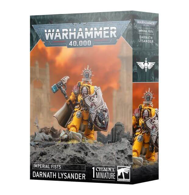 Warhammer 40,000 Imperial Fists Darnath Lysander miniature figure packaging