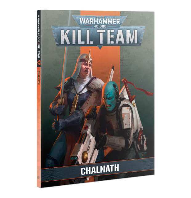 Cover of the Warhammer 40,000 Kill Team Codex Chalnath featuring illustrated characters from the game.