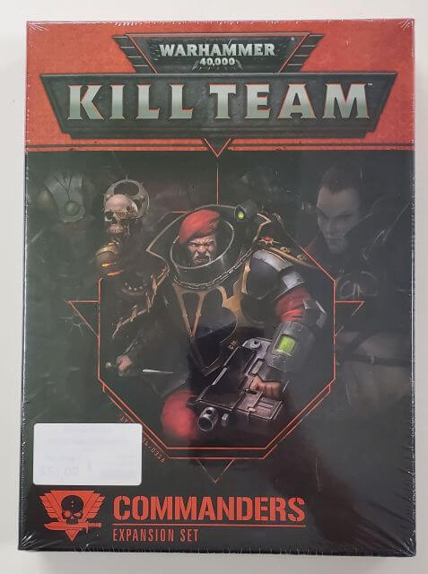 Packaging for the Kill Team Commanders Expansion, showing futuristic characters. 