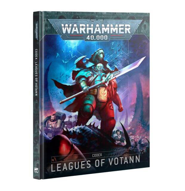 Warhammer 40,000 book titled 'Leagues of Votann' on a white background