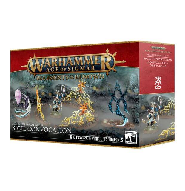 Warhammer Age of Sigmar game box with miniatures on a white background