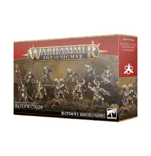 Warhammer Age of Sigmar Rotswords miniatures box on a white background