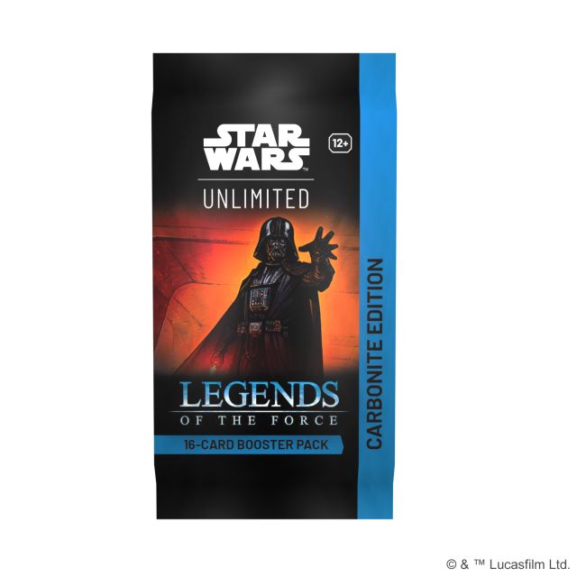 A single Carbonite booster of Star Wars: Unlimited Legends of the Force on a white background.