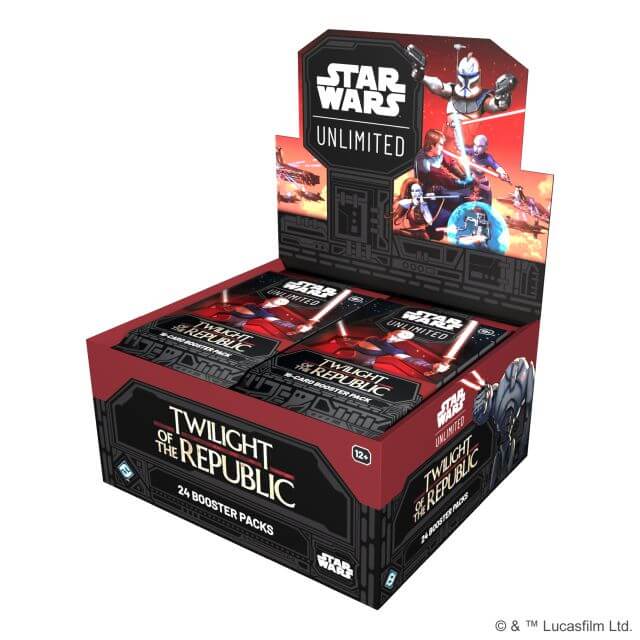 Box of boosters for Star Wars Unlimited Twilight of the Republic card game