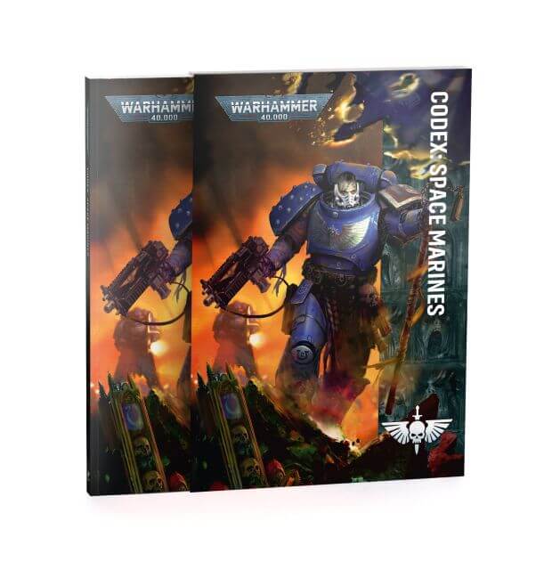 Warhammer 40,000 Space Marine book on a plain white background.