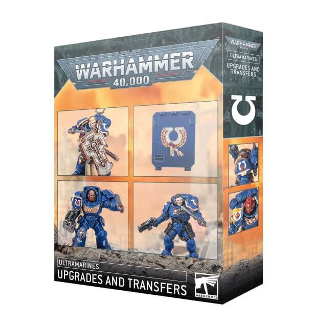 Warhammer 40K package showing Space Marine Ultramarines Upgrades and Transfers