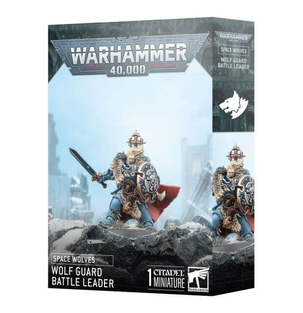 Warhammer 40,000 Space Wolves Wolf Guard Battle Leader miniature packaging