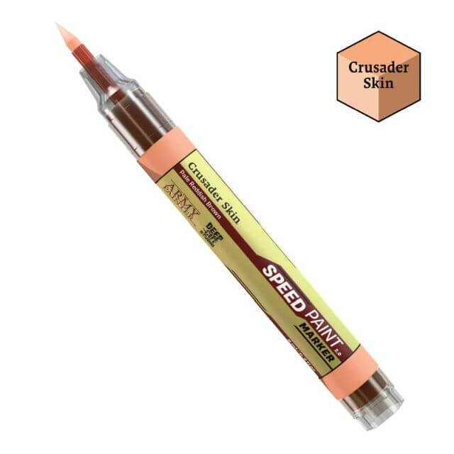 Speed paint marker with 'Crusader Skin' color on a white background