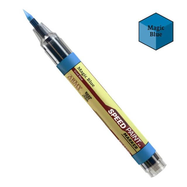 Speed paint marker with 'Magic Blue' color on a white background