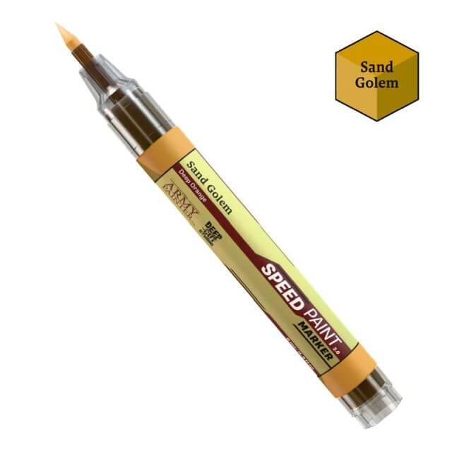 Speed paint marker with 'Sand Golem' color on a white background