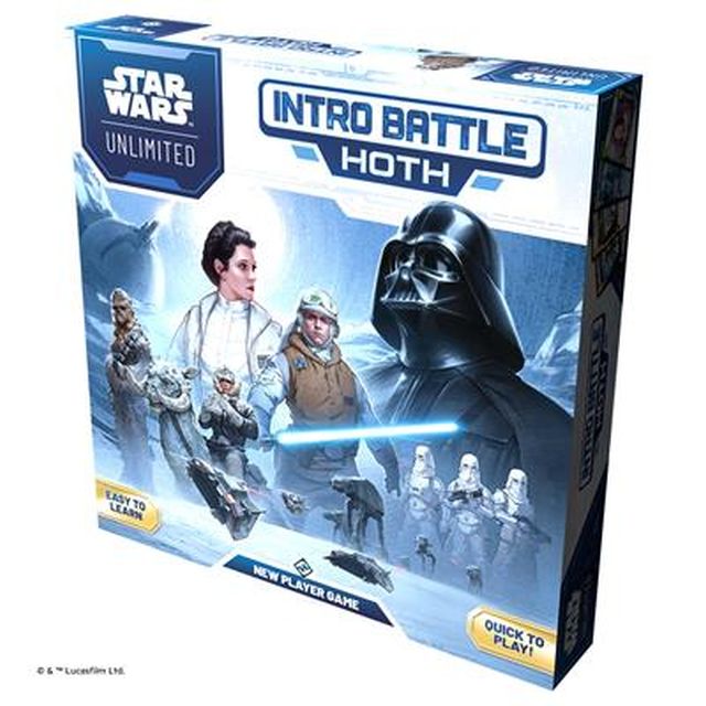 Star Wars Unlimited Intro Battle Hoth game box with characters on a white background