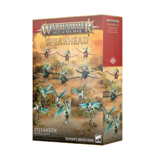 Warhammer Age of Sigmar Spearhead box with fantasy figures on a desert landscape