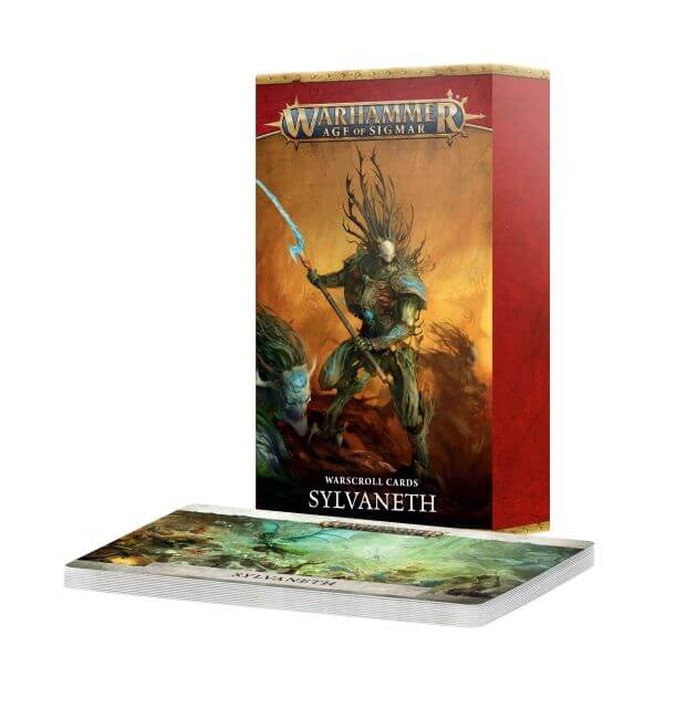 Warhammer Age of Sigmar Sylvaneth Warscroll Cards packaging on a white background