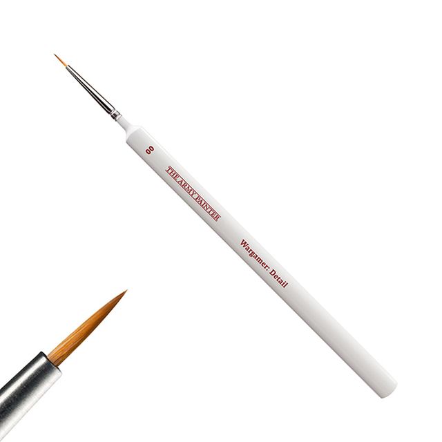 Close up of the tip and brush for The Army Painters Wargamer Detail brush. 