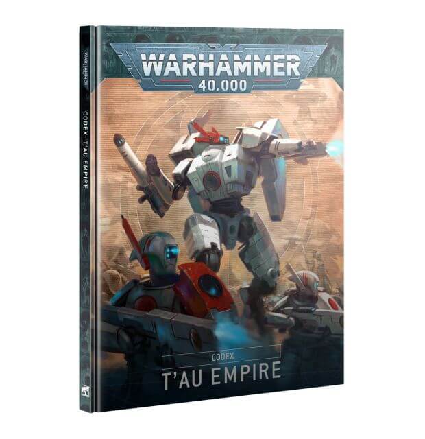Cover of the Tau Empire Codex 10th Edition featuring artwork of T'au Empire characters and technology.